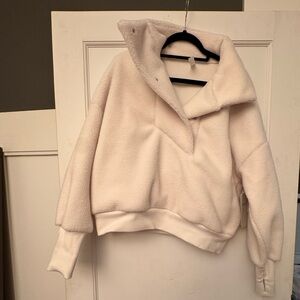 Zella Ivory Egret Fleece Pullover